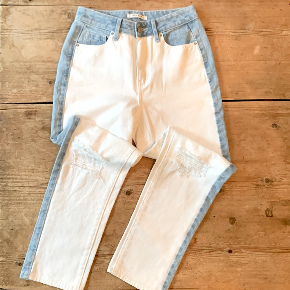 Pacsun side stripe  white jeans